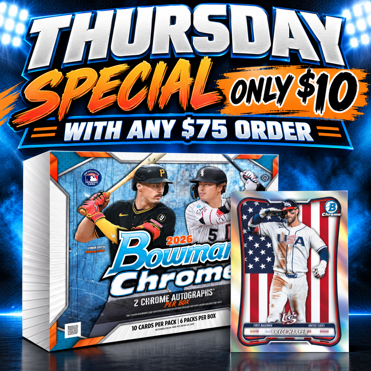 ⭐ Thursday Special! BREAK #12063 - 2026 Bowman Chrome Hobby (Random Team) *** Only $10 with any $75+ Order!