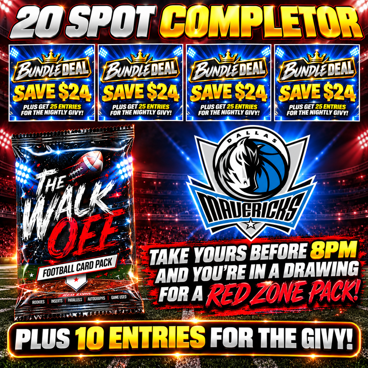 ➡️20 Spot Completor (4 Bundles & Mavericks!) *** Plus 10 entries for the nightly givy!