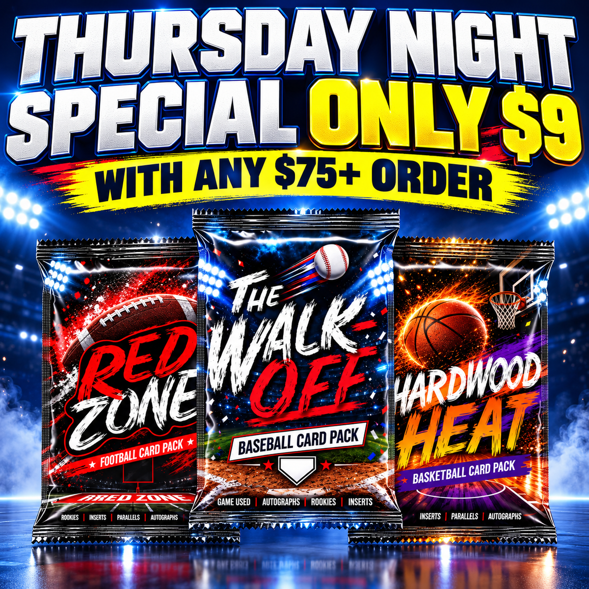 ⭐Thursday Night Special! BREAK #12117 - Red Zone, Hardwood Heat & Walk Off (Random Team) *** Only $9 with any $75+ order!