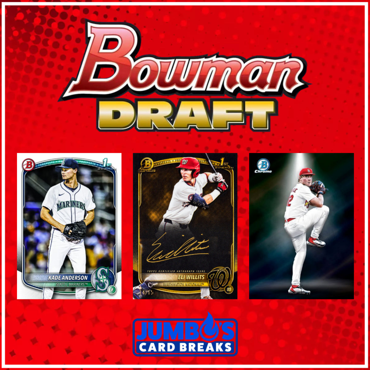 ⚾NEW RELEASE! BREAK #10400 - 2025 Bowman Draft Hobby (Random Team) *** Releases Wednesday 1/14