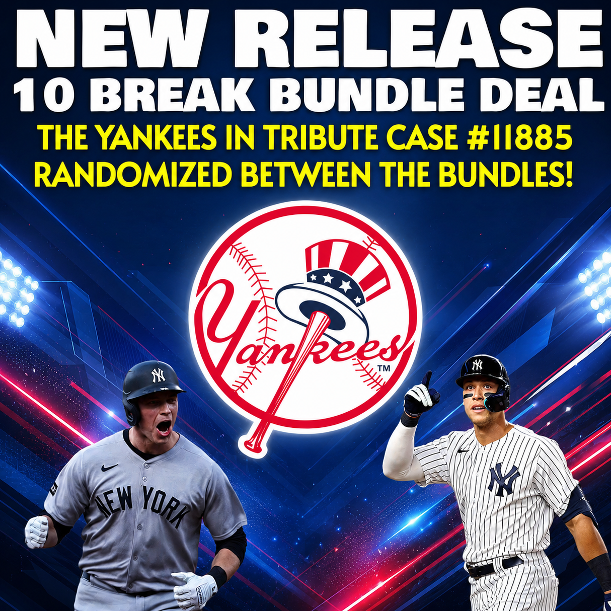 💥 NEW RELEASE 10 Break Bundle Deal! *** Yankees in Tribute Case #11885 Randomized between the bundles! Plus 30 Entries into the Giveaway!