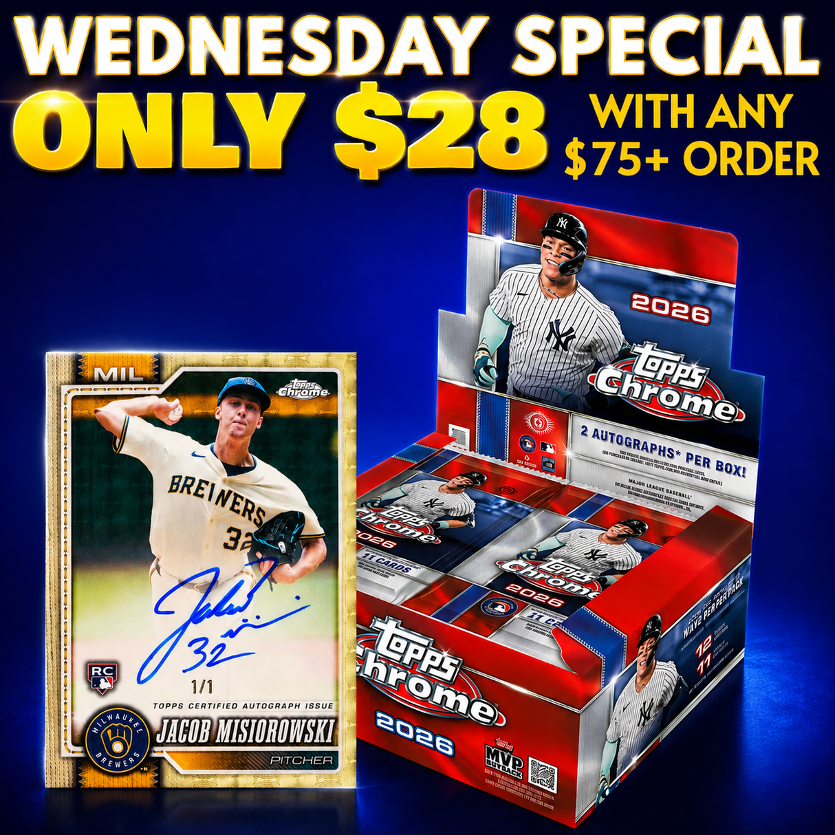 ⭐ Wednesday Special! BREAK #11869 - 2026 Topps Chrome Jumbo (Random Team) *** Only $19 with any $75+ order