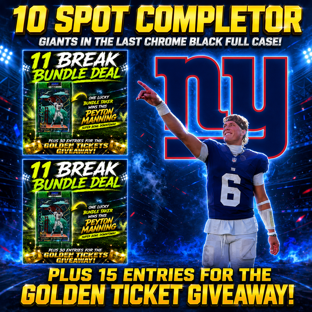 ➡️10 Spot Completor (2 Bundles & the Giants in the last Chrome Black Full Case!) *** Plus 15 Entries for the Giveaway!