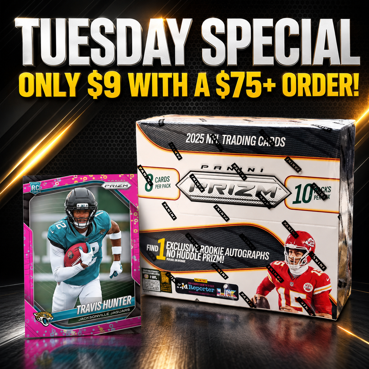 ⭐⭐⭐ Tuesday Special! BREAK #11588 - 2025 Prizm No Huddle (Random Team) *** Only $9 with any $75+ Order