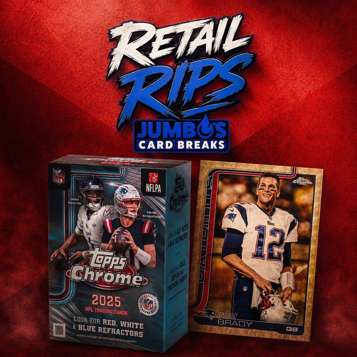 ⭐ RETAIL RIPS! BREAK #11453 - 2025 Topps Chrome Football Blaster Box x5 (Random Team)