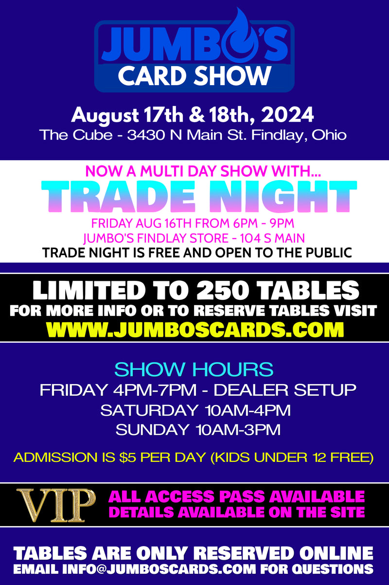 2024 Findlay Card Show - August 17th & 18th (Trade Night Friday Aug 16th) *** All tables are non-refundable