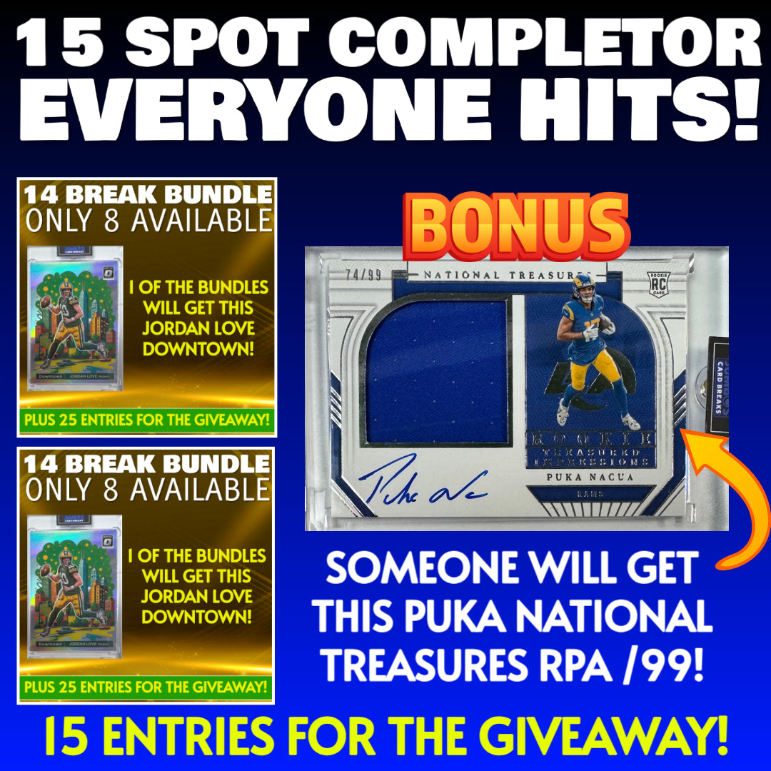 💥15 Spot Completor! (Everyone Hits!) *** Plus 15 Entries for the Giveaway!