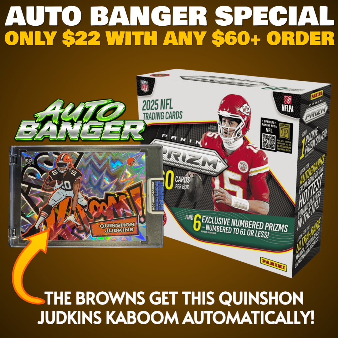 ⭐Auto Banger Special! BREAK #12033 - 2025 Prizm International Hobby (Random Team) *** The Browns get this Quinshon Judkins Kaboom Automatically! 💯 --- ONLY $22 WITH ANY $60+ ORDER