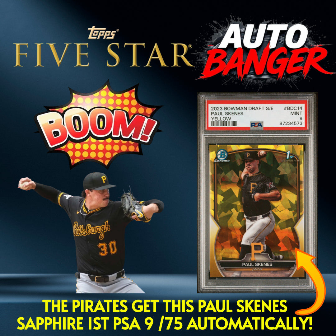 ⚾ AUTO BANGER! BREAK #10379 - 2025 Topps Five Star Hobby (Random Team) *** The Pirates get this Paul Skenes Sapphire 1st PSA 9 /75 Automatically!