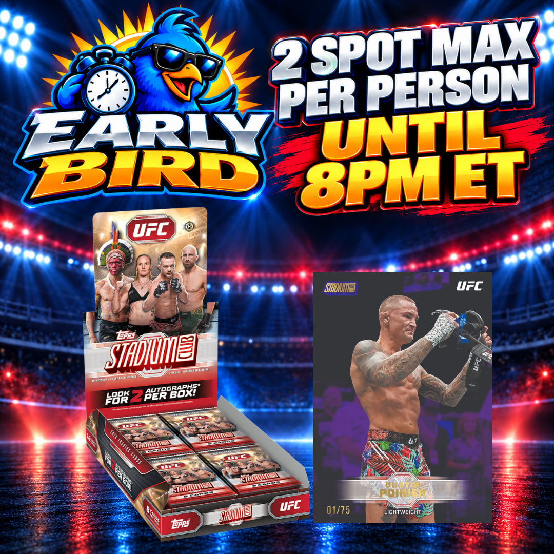 π₯Early Bird! BREAK #12180 - 2026 Stadium Club Hobby 2 Box UFC (Random Weight Class) *** 2 Max Per Person