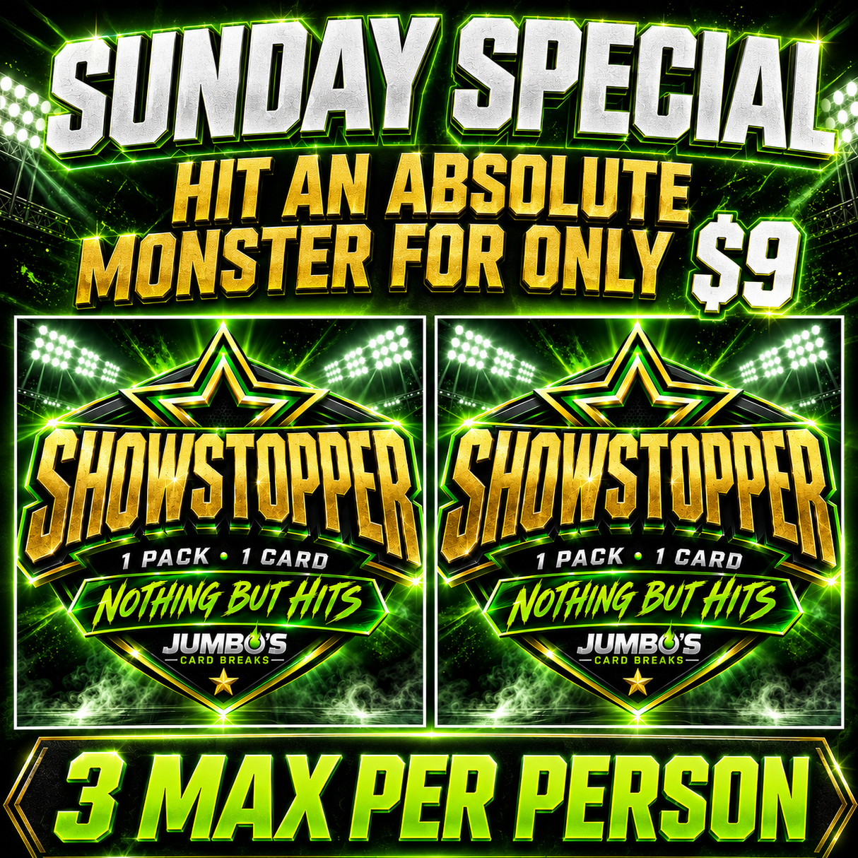 ⭐Sunday Special! BREAK #12011 - ShowStoppers x 2 (Random Team) *** 3 Max Per Person