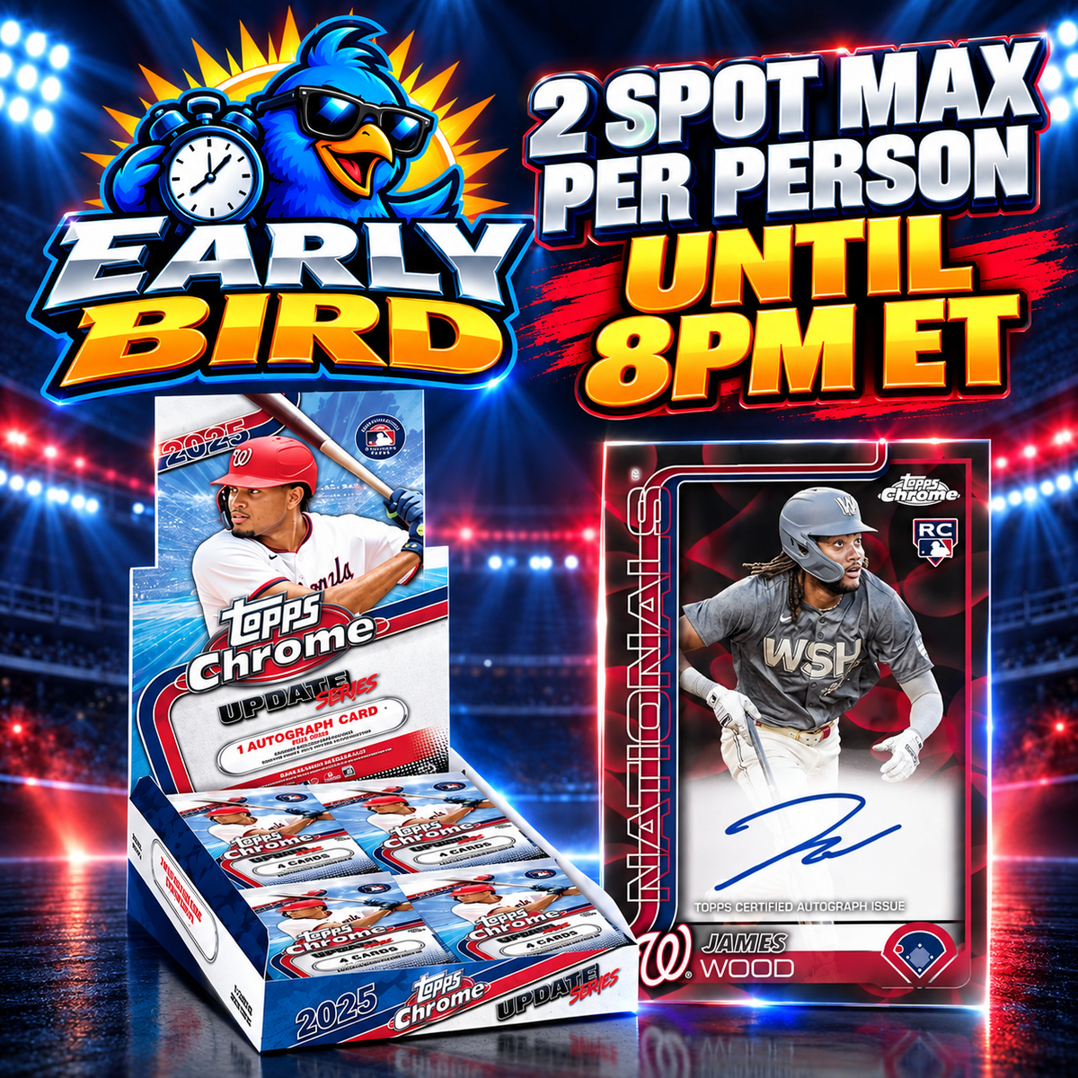 🐥EARLY BIRD! BREAK #12072 - 2025 Topps Chrome Update Hobby (Random Team) *** 2 Max Per Person Until 8pm ET Monday