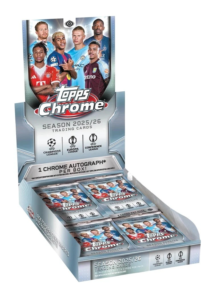 2025-26 Topps Chrome UEFA Club Competitions Soccer Hobby Box