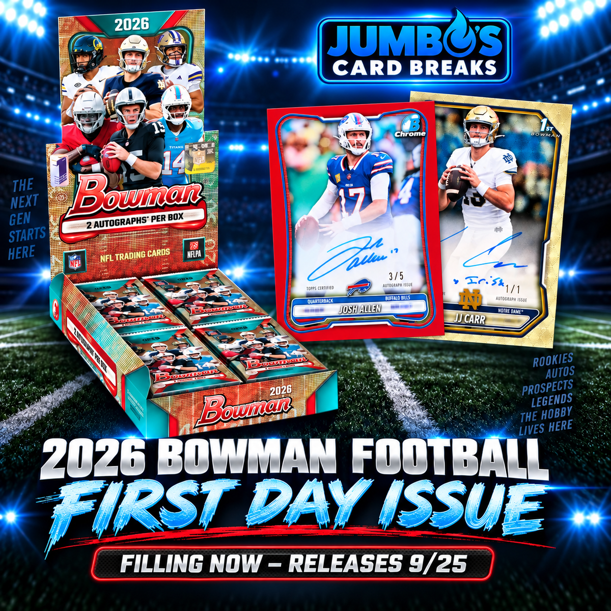 🏈 NEW RELEASE! BREAK #12088 - 2026 Bowman FDI 2 Box (Pick Your Team) *** Releases 9/25