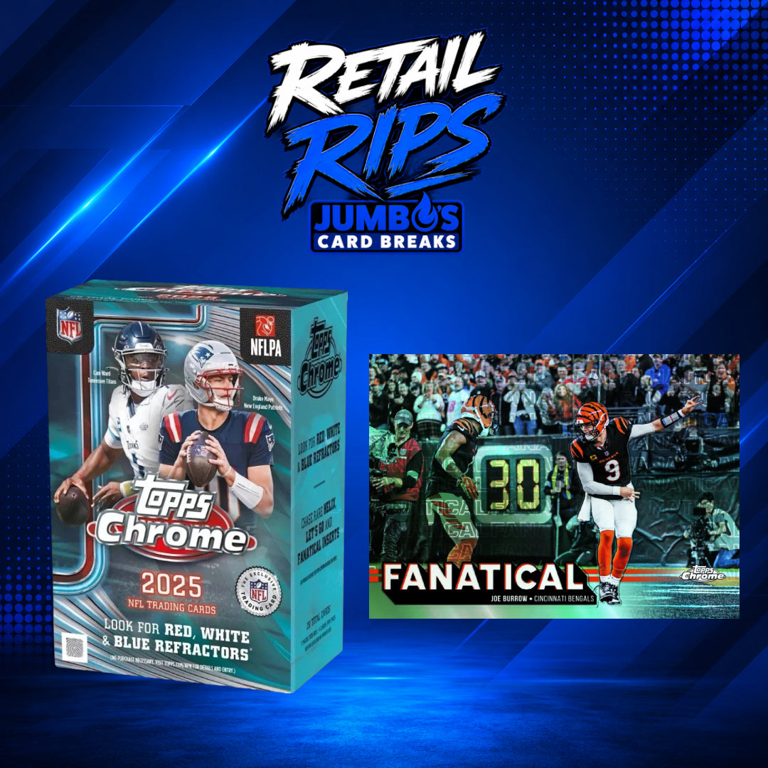 🏈 RETAIL RIPS! BREAK #11582 - 2025 Topps Chrome Football Blaster 20 Box Half Case (Random Team)