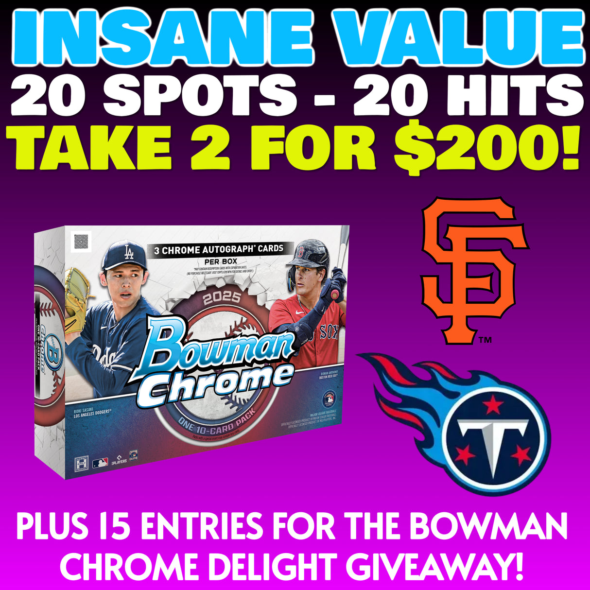 🚨20 Spot - 20 Hits! VALUE COMPLETOR! *** Plus 15 entries for the Breaker's Delight Giveaway!