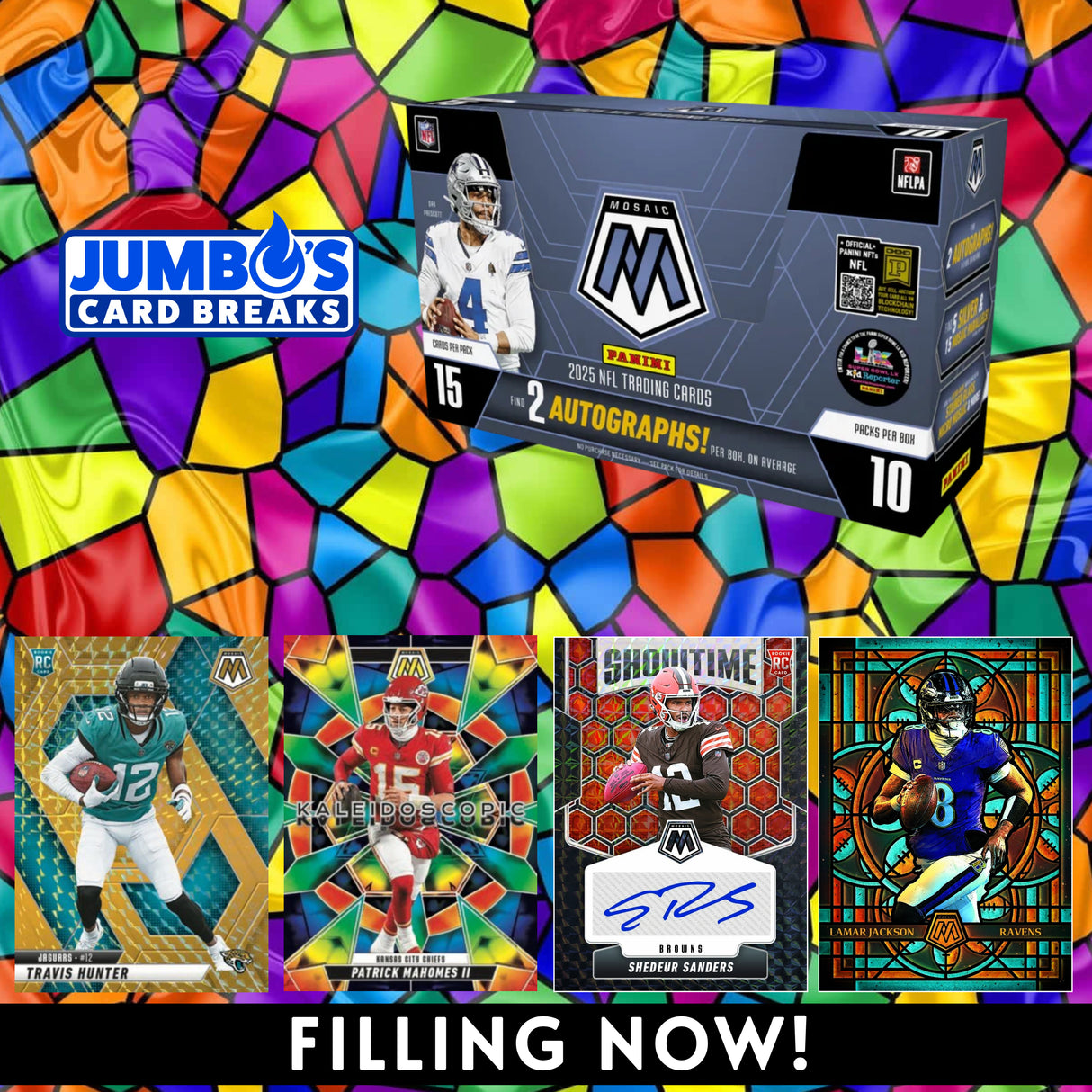 🏈NEW RELEASE! BREAK #9906 - 2025 Mosaic Hobby (Random Team)