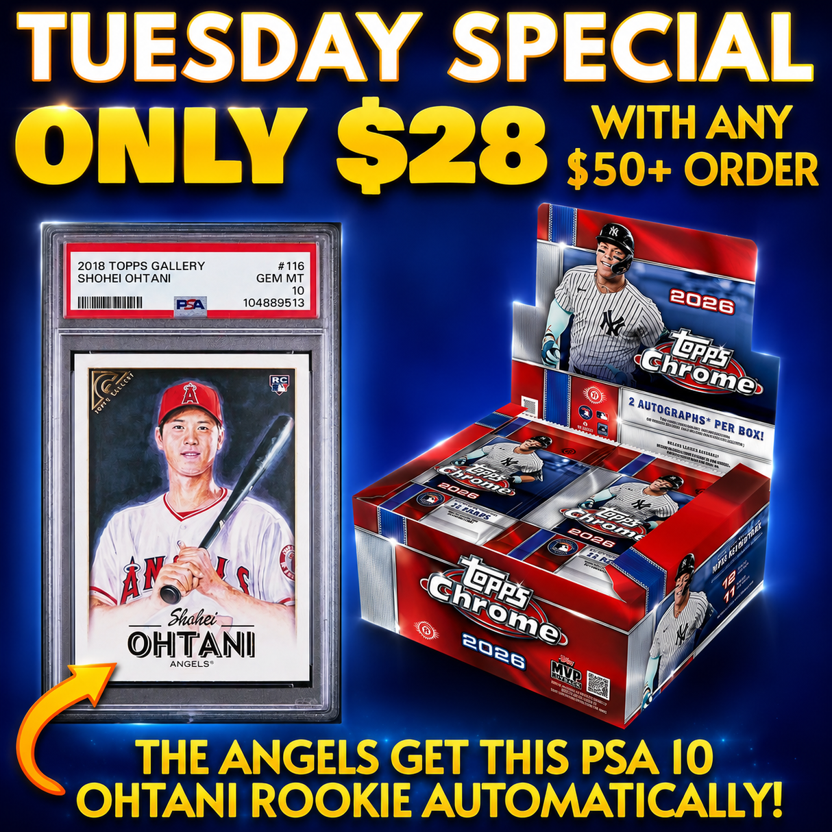 ⭐ TUESDAY SPECIAL! BREAK #11867 - 2026 Topps Chrome Jumbo (Random Team) *** Only $28 with any $50+ Order!