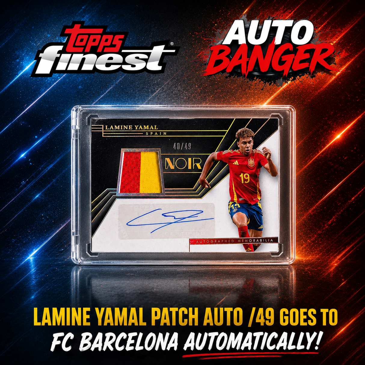 ⚽ AUTO BANGER! BREAK #11750 - 2025/26 Topps Finest UCC (Random Team) *** FC Barcelona gets this Lamine Yamal Patch Auto /49 Automatically!