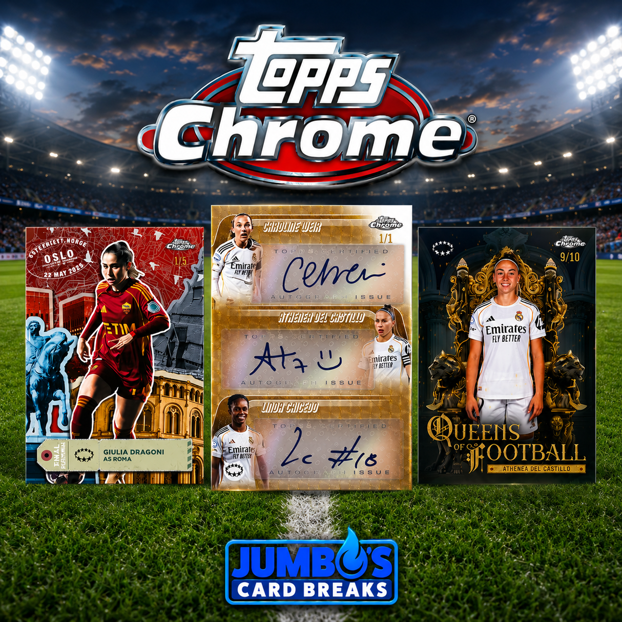 ⚽ BREAK #11539 - 2025/26 Topps Chrome UEFA Women's Champions League 12 Box Full Case (Random Letter)