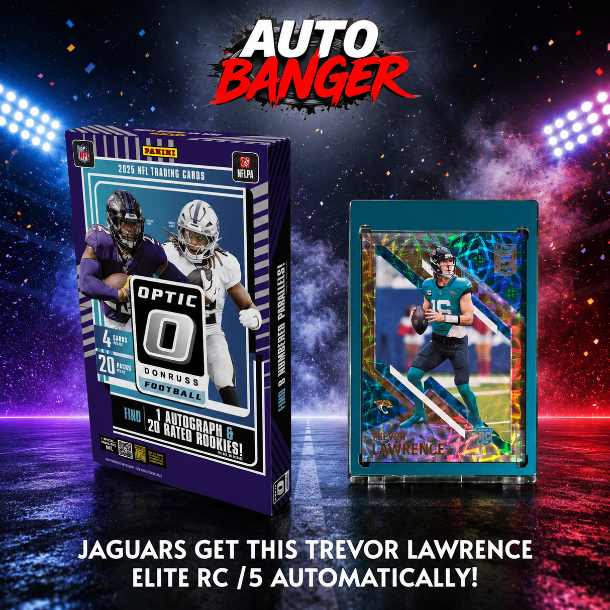💥 AUTO BANGER! BREAK #11447 - 2025 Optic Hobby (Random Team) *** Jaguars get this Trevor Lawrence Elite RC /5 Automatically!