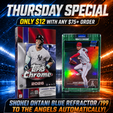 ⚾ Thursday Special! BREAK #11777 - 2026 Topps Chrome Hobby (Random Team) *** Shohei Ohtani Blue Stadium Club Refractor /199 goes to the Angels Automatically! Only $12 with any $75+ Order!