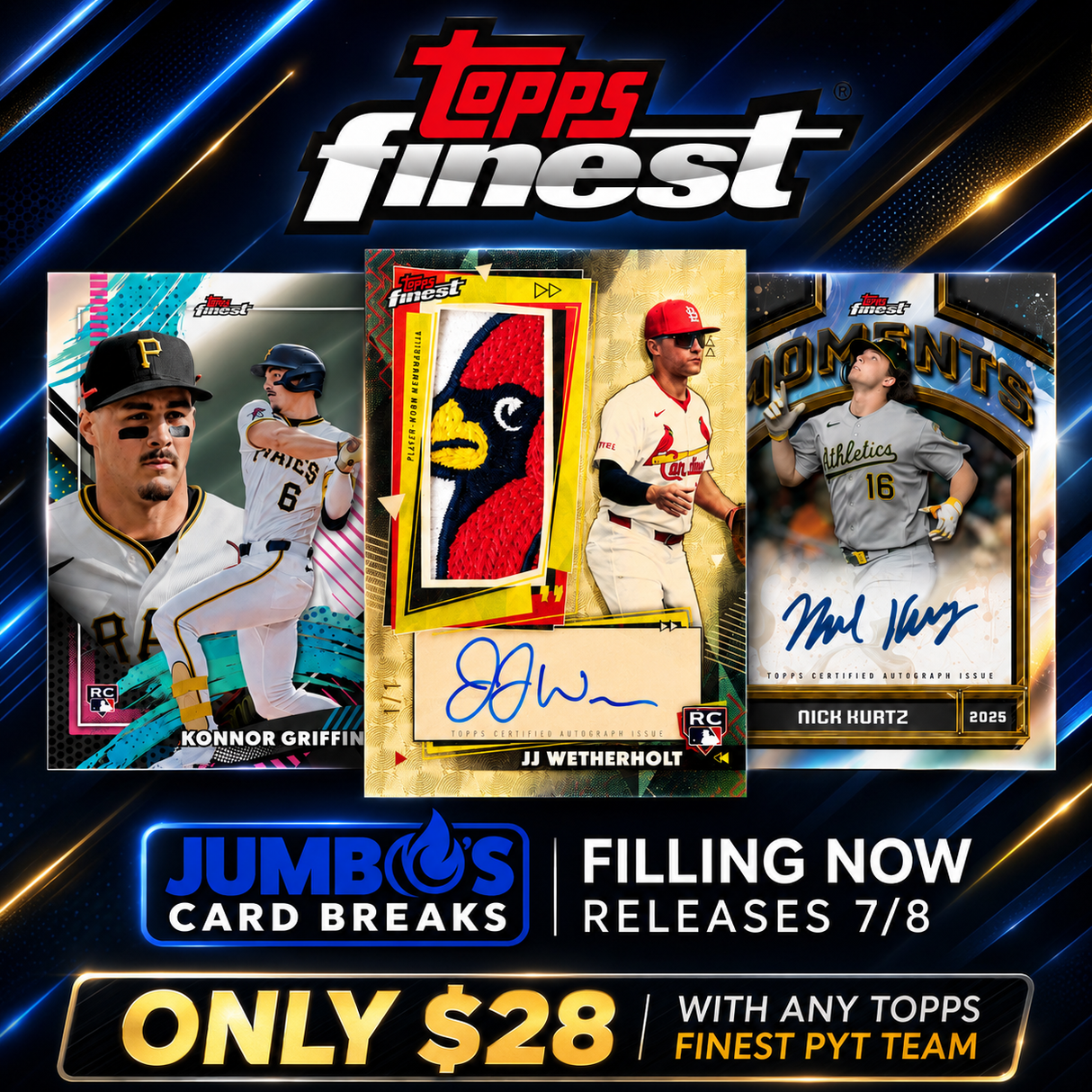 ⭐ NEW RELEASE SPECIAL! BREAK #11637 - 2026 Topps Finest Mixer (Random Team) *** Only $28 with any 2026 Topps Finest PYT Team!
