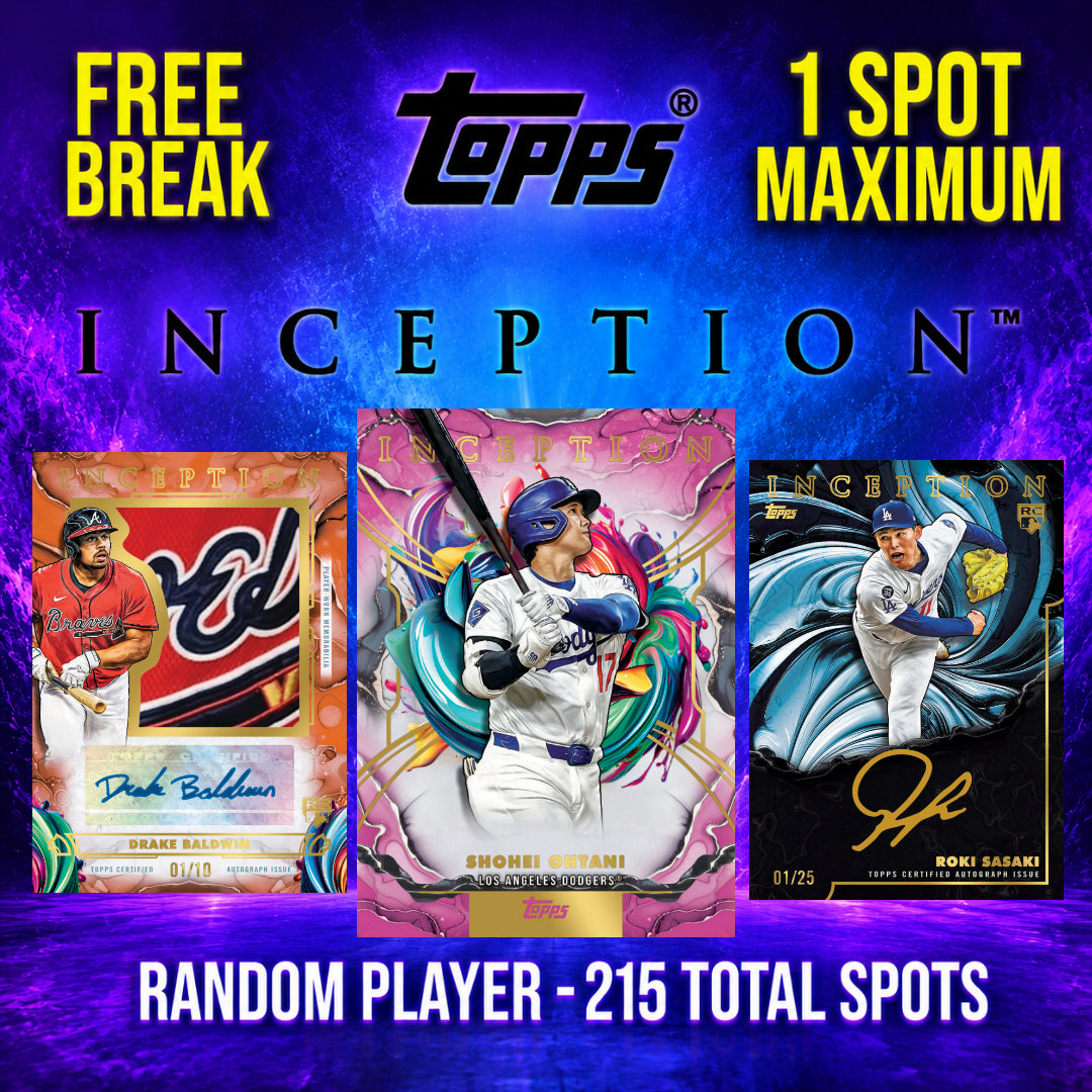 ⚾FREE RANDOM PLAYER BREAK! BREAK #11487 - 2025 Topps Inception (Random Player) *** 1 Max Per Person - Releases Friday 6/19