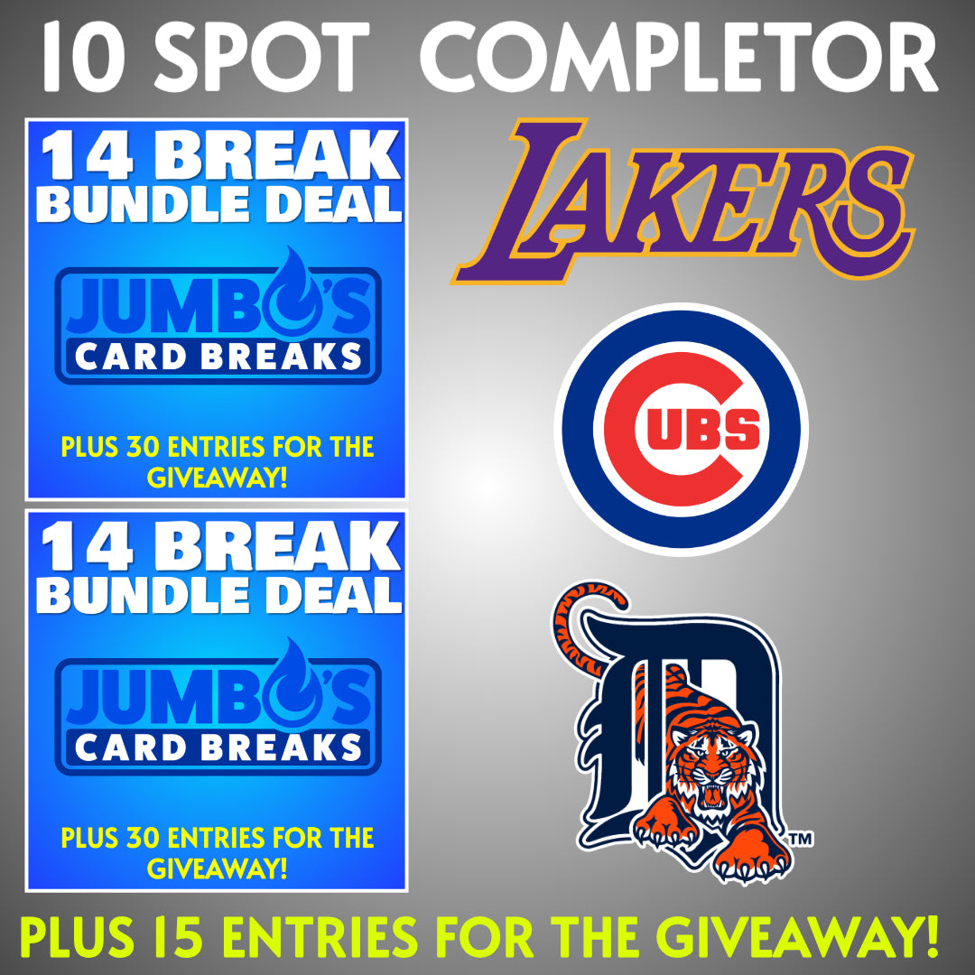 ➡️10 Spot Lakers Completor (2 Bundles, Lakers, Cubs & Tigers) *** Plus 15 Entries for the Giveaway! (Take both completors for $309)