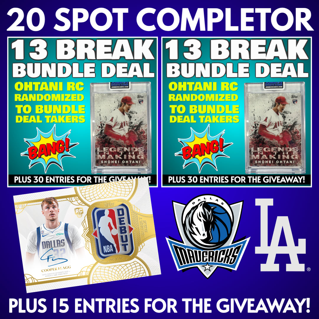 ➡️20 Spot Completor! (MASSIVE TEAMS!  MAVERICKS & DODGERS! - This completor could be a life changer!) *** Plus 15 Entries for the Giveaway! 💲Take 2 Spots for $350!