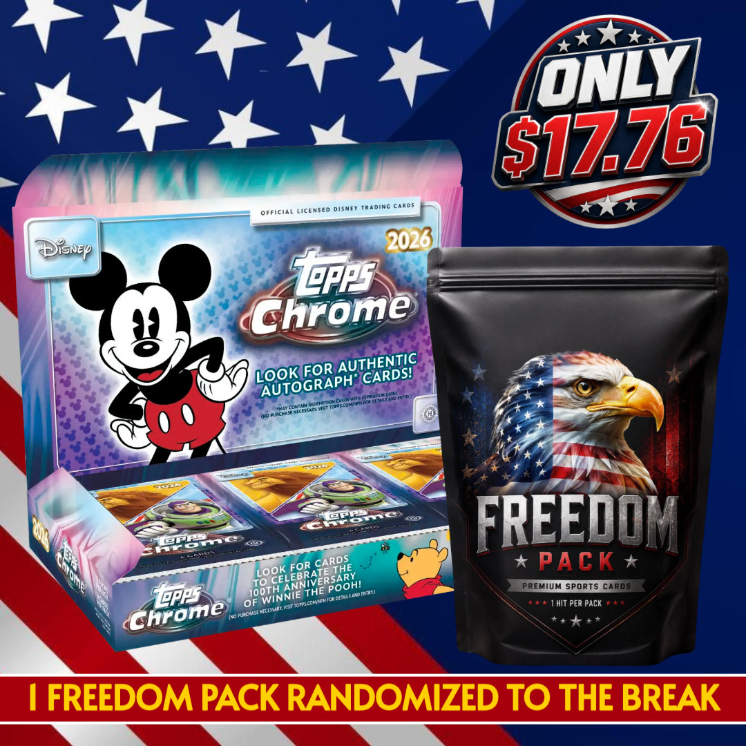 🦅 July 4th Special! BREAK #11611 - 2026 Topps Chrome Disney & 1 Freedom Pack (Random Letter)
