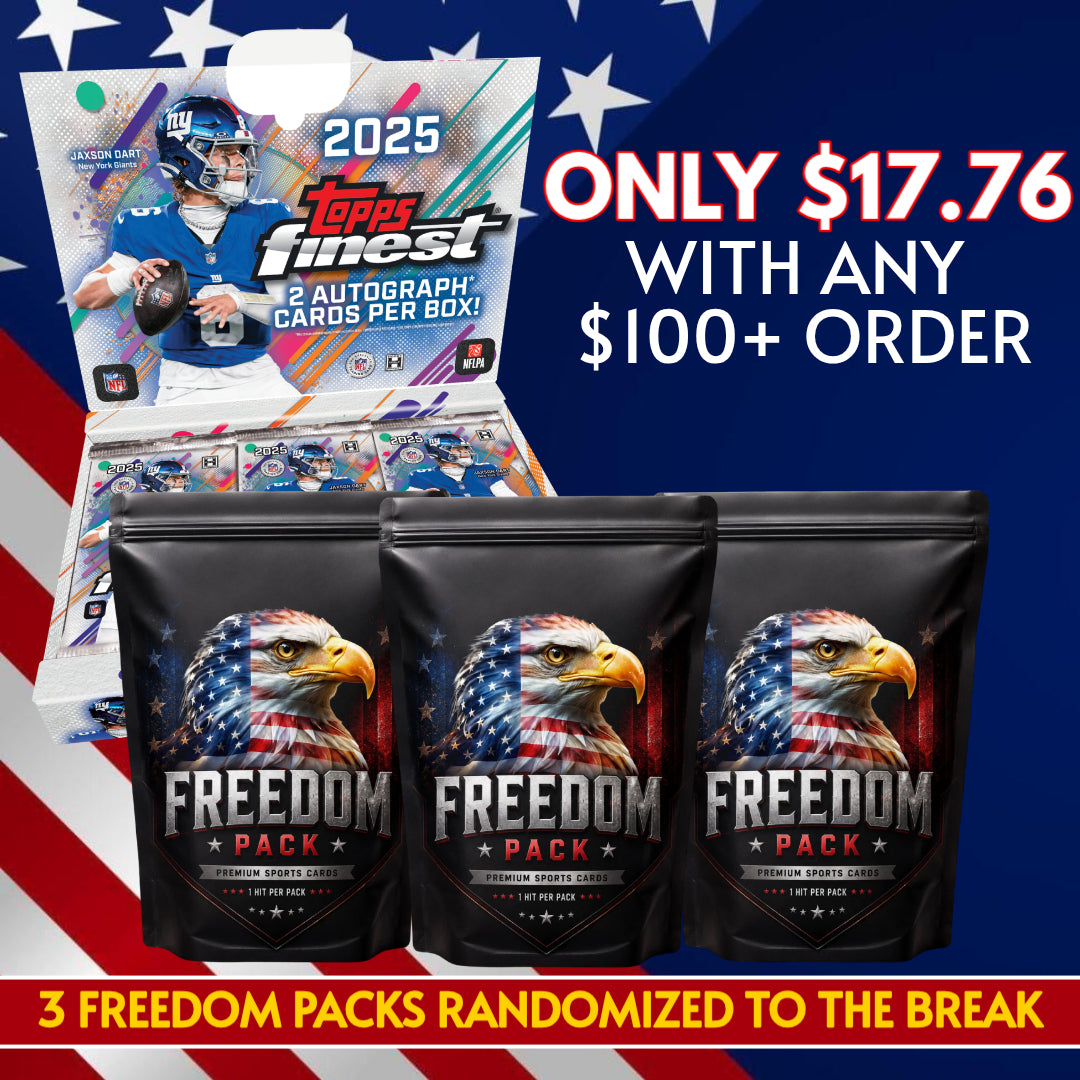 🦅 July 4th Special! BREAK #11646 - 2025 Topps Finest Hobby & 3 Freedom Packs (Random Team) *** Only $17.76 with any $100+ Order!
