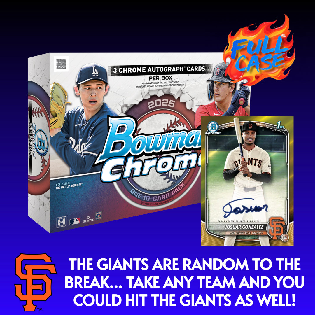 ⚾ NEW RELEASE! BREAK #9585 - 2025 Bowman Chrome Breaker's Delight Full Case (Pick Your Team) *** The Giants are randomized to the break!