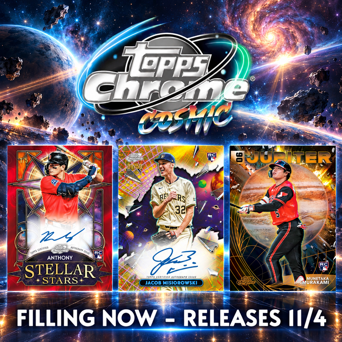 ⚾️ NEW RELEASE! BREAK #12192 - 2026 Cosmic Chrome Hobby Half Case (Pick Your Team) *** Releases Wednesday 11/4 @ 1pm et