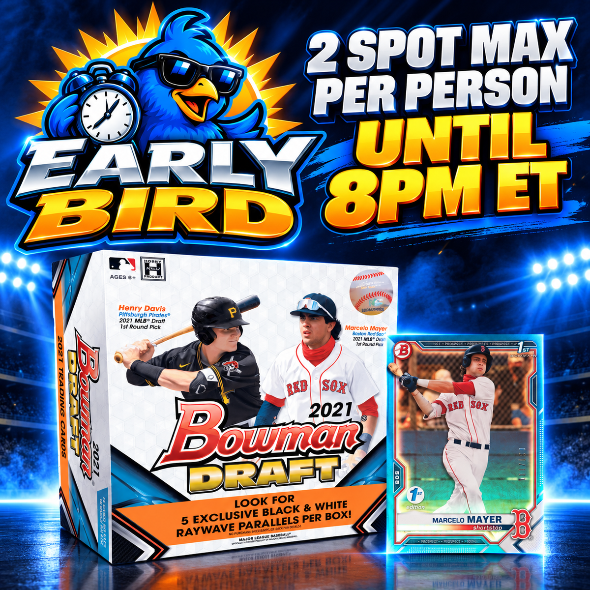 🐥EARLY BIRD! BREAK #12071 - 2021 Bowman Draft Lite (Random Team) *** 2 Max Per Person Until 8pm ET Monday